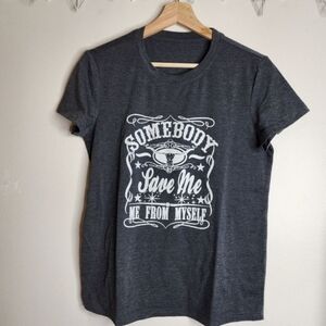 Jellyroll Band Tee Charcoal Gray NWOT Somebody Save Me Size 2X